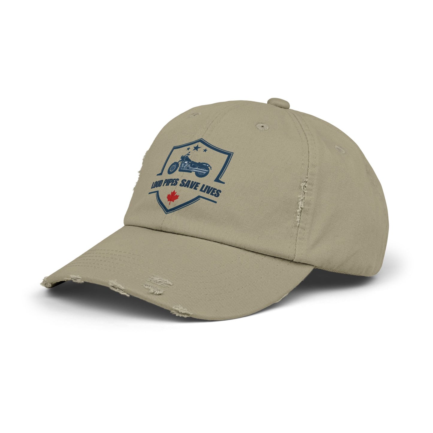 Loud Pipes Save Lives Vintage Dad Hat – Motorcycle Shield Embroidered Cap