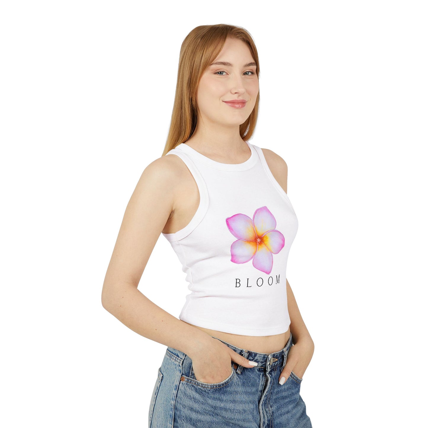 Women's Floral Bloom Racer Tank Top | Summer Staple, Beachwear, Festival Outfit, Gift for Her, Activewear