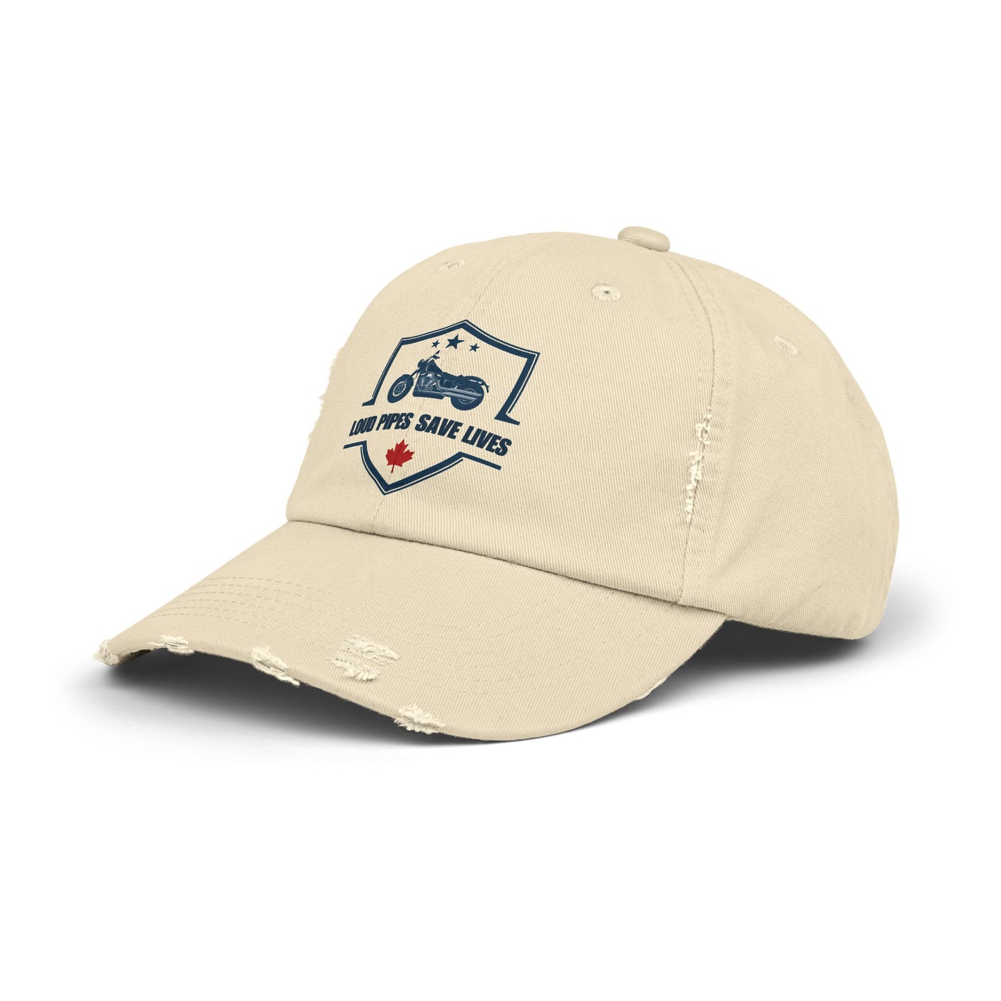Loud Pipes Save Lives Vintage Dad Hat – Motorcycle Shield Embroidered Cap