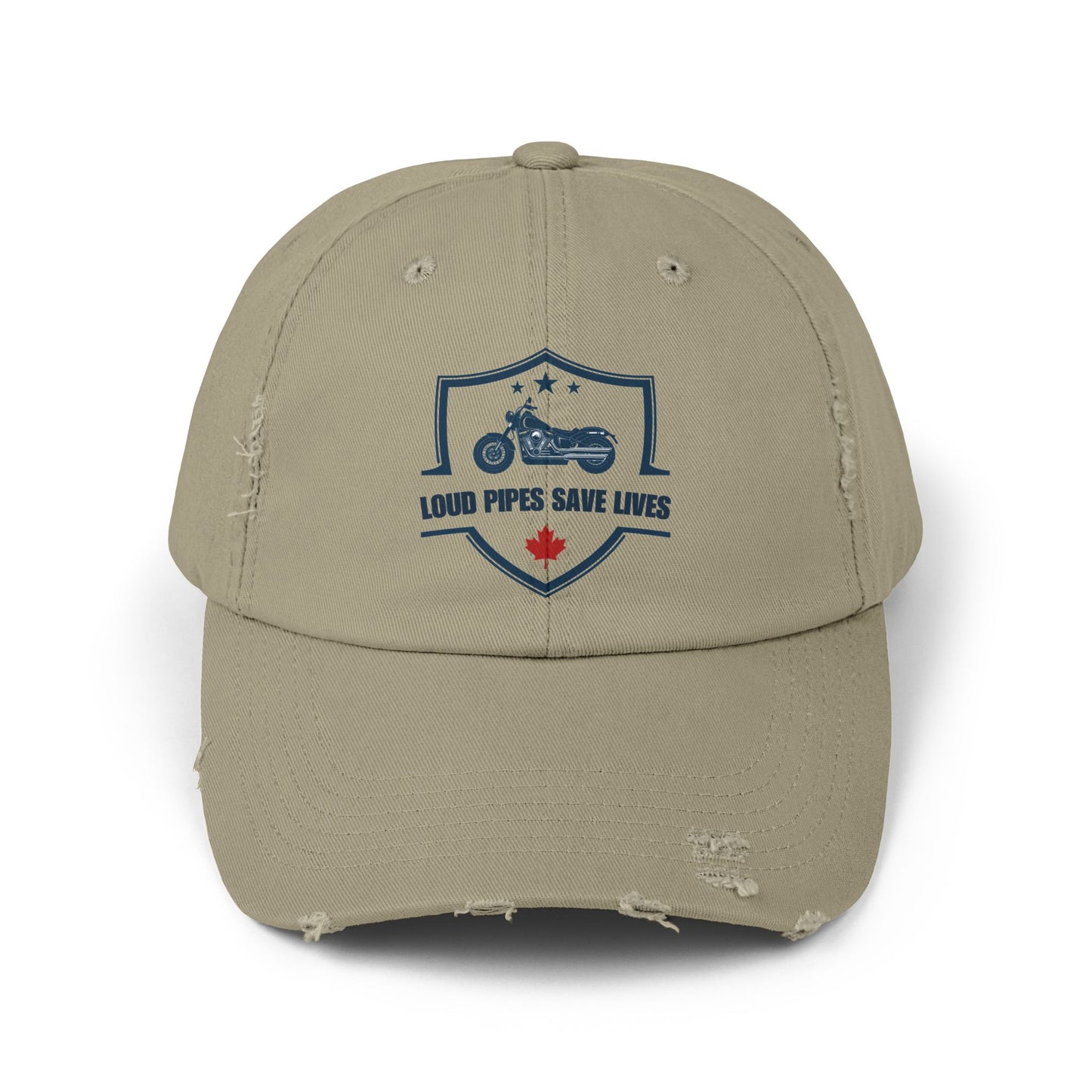 Loud Pipes Save Lives Vintage Dad Hat – Motorcycle Shield Embroidered Cap