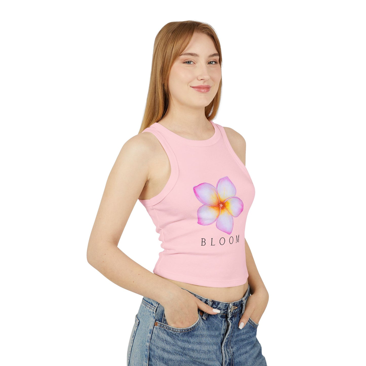 Women's Floral Bloom Racer Tank Top | Summer Staple, Beachwear, Festival Outfit, Gift for Her, Activewear