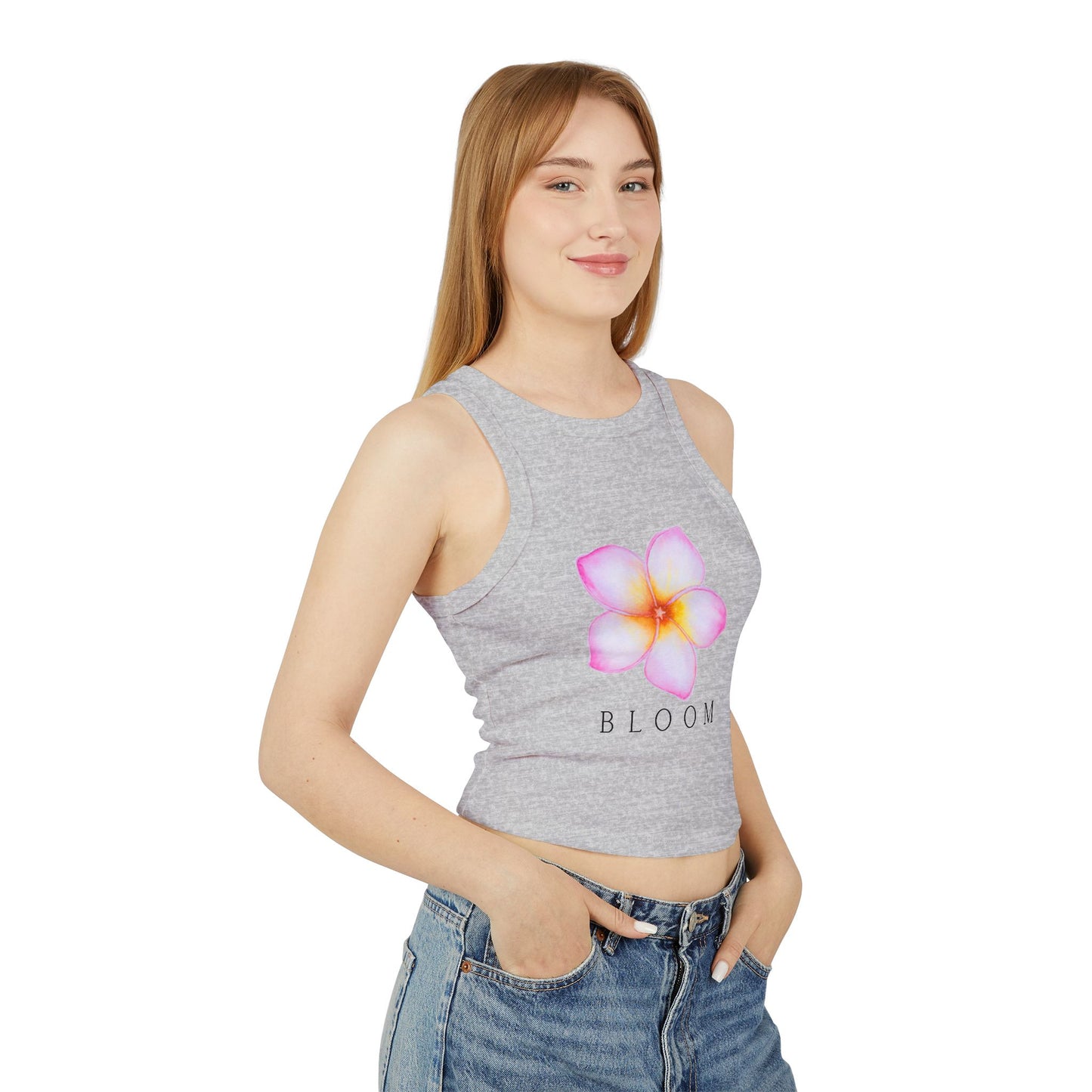 Women's Floral Bloom Racer Tank Top | Summer Staple, Beachwear, Festival Outfit, Gift for Her, Activewear