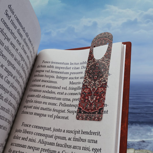 Persian Rug Bookmark – Elegant Metal Bookmark with Oriental Carpet Design, Unique Gift for Book Lovers