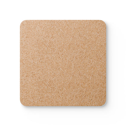 Mediterranean Tile Pattern Ceramic Coaster – Square Drink Coaster with Blue & Yellow Design and Cork Backing