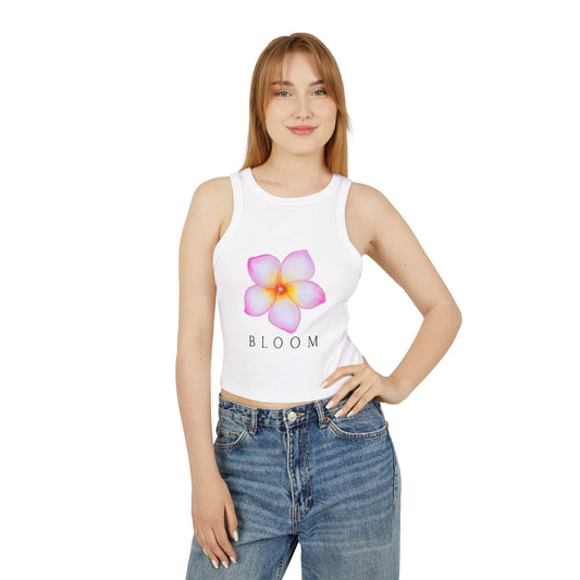 Women's Floral Bloom Racer Tank Top | Summer Staple, Beachwear, Festival Outfit, Gift for Her, Activewear