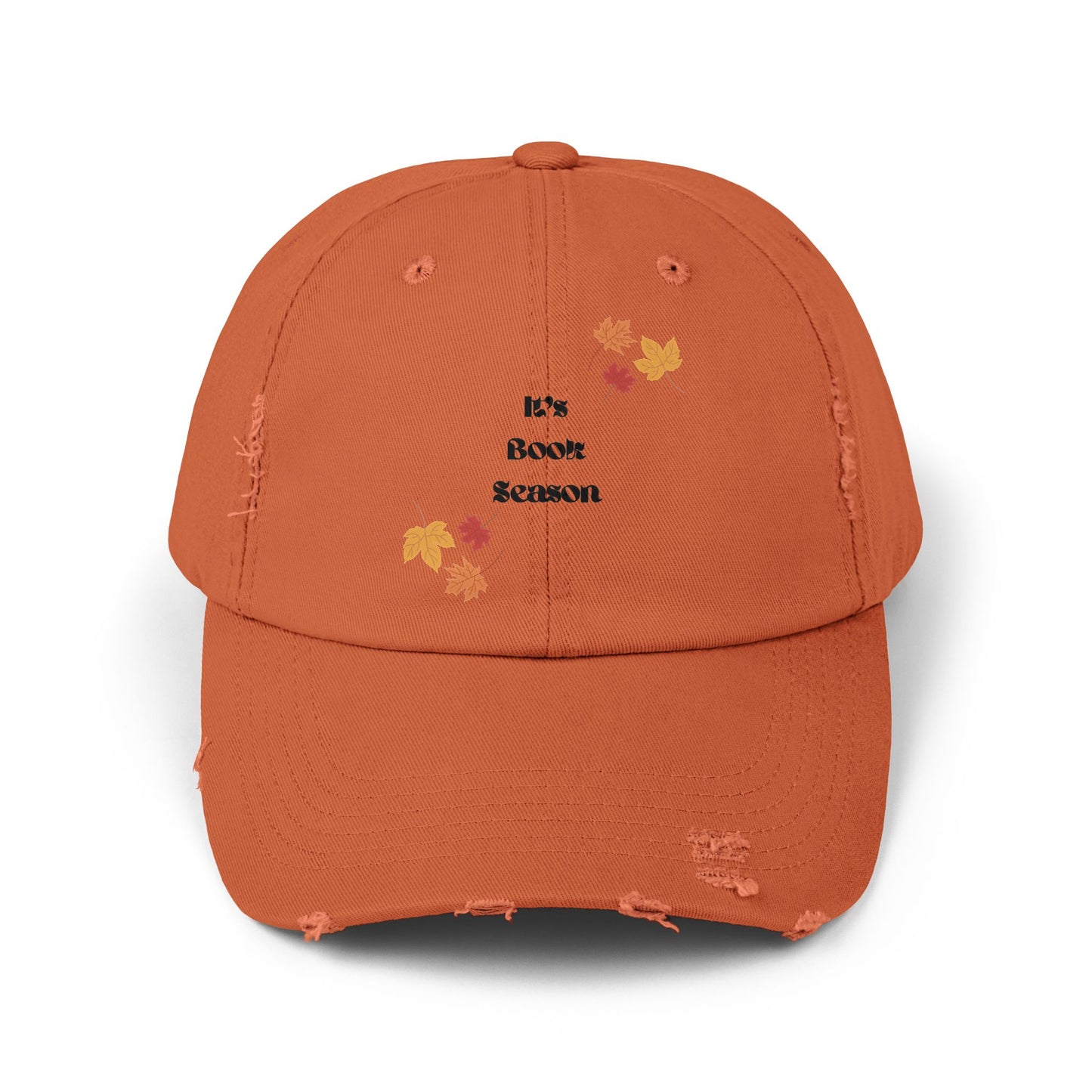 “It’s Book Season” Embroidered Distressed Dad Hat – Fall Hat for Book Lovers