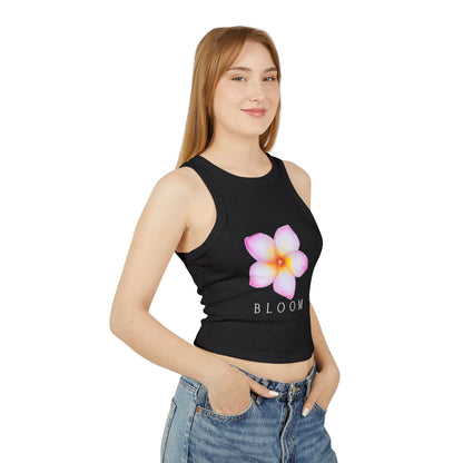 Bloom Floral Women's Racer Tank Top, Summer Fashion, Casual Wear, Gift for Her, Beach Style, Floral Graphic Tee
