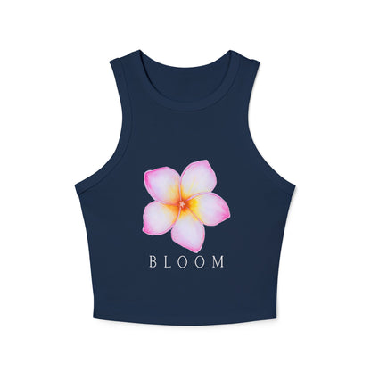Bloom Floral Women's Racer Tank Top, Summer Fashion, Casual Wear, Gift for Her, Beach Style, Floral Graphic Tee