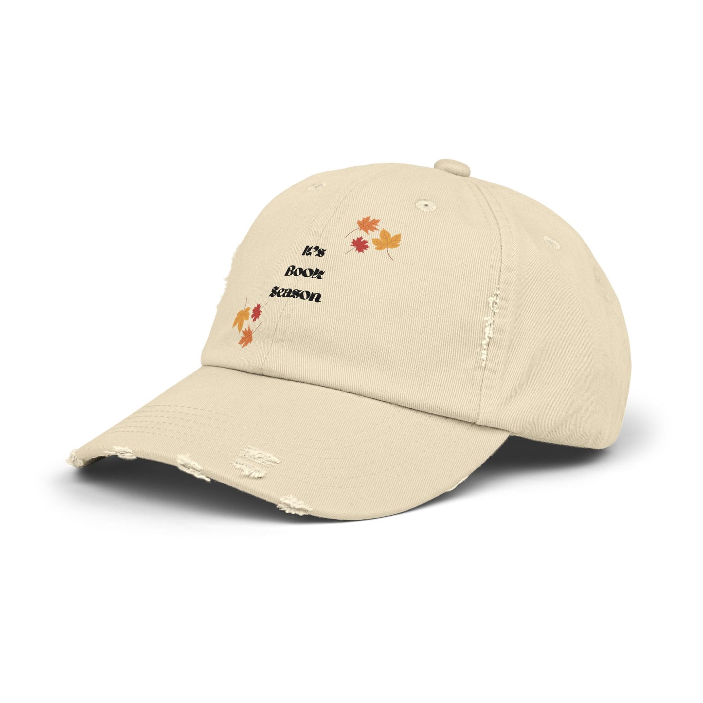“It’s Book Season” Embroidered Distressed Dad Hat – Fall Hat for Book Lovers