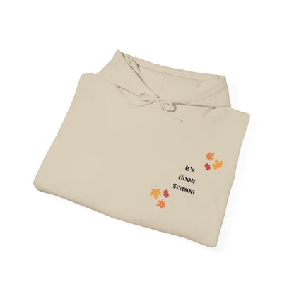 “It’s Book Season” Sand Hoodie – Cozy Fall Aesthetic Sweatshirt, Unisex Hoodie for Autumn Lovers