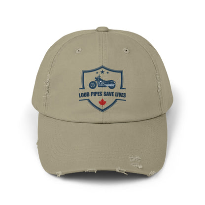 Loud Pipes Save Lives Vintage Dad Hat – Motorcycle Shield Embroidered Cap