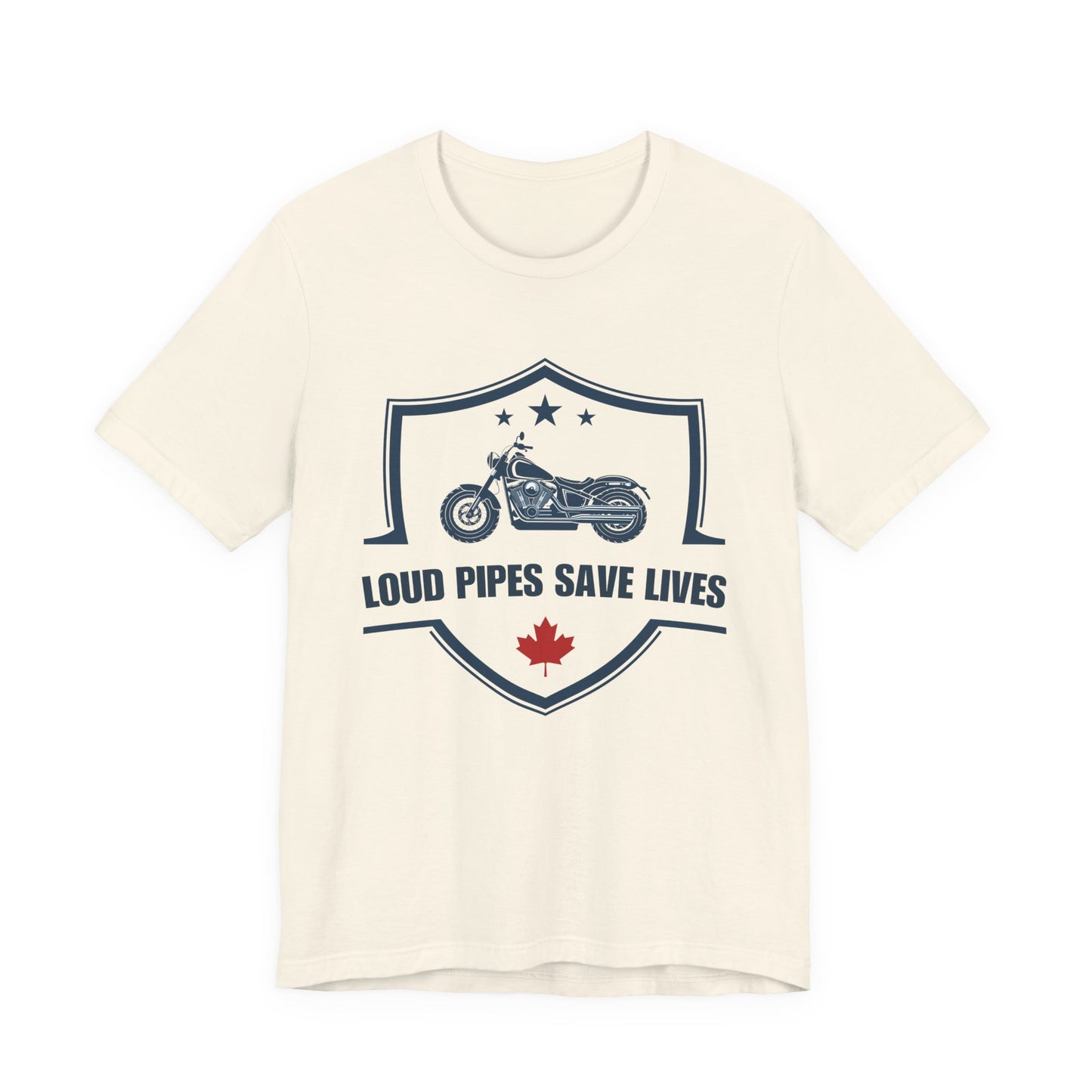 Loud Pipes Save Lives T-Shirt — Canadian Motorcycle Biker Shirt With Maple Leaf