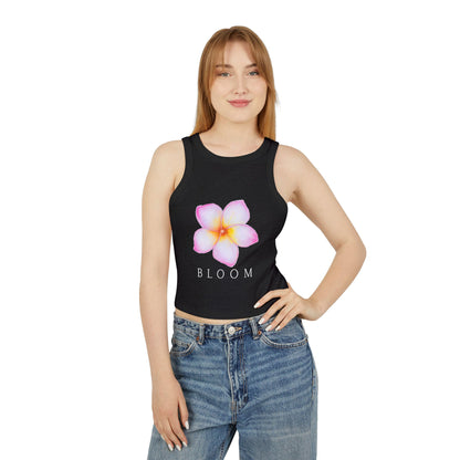 Bloom Floral Women's Racer Tank Top, Summer Fashion, Casual Wear, Gift for Her, Beach Style, Floral Graphic Tee