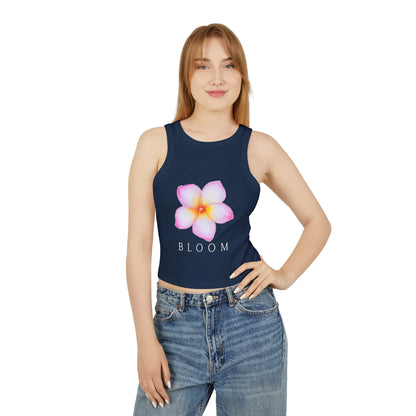 Bloom Floral Women's Racer Tank Top, Summer Fashion, Casual Wear, Gift for Her, Beach Style, Floral Graphic Tee