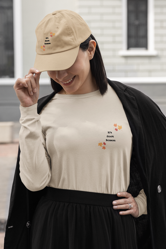 “It’s Book Season” Embroidered Distressed Dad Hat – Fall Hat for Book Lovers