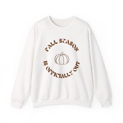 Fall Season Is Officially Out Sweatshirt – Cozy Autumn Pullover with Pumpkin Design