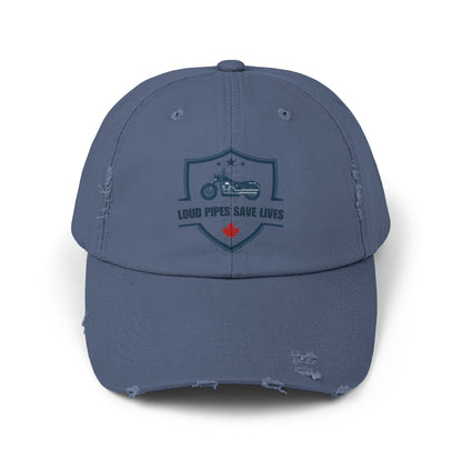 Loud Pipes Save Lives Vintage Dad Hat – Motorcycle Shield Embroidered Cap