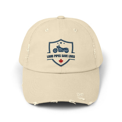 Loud Pipes Save Lives Vintage Dad Hat – Motorcycle Shield Embroidered Cap