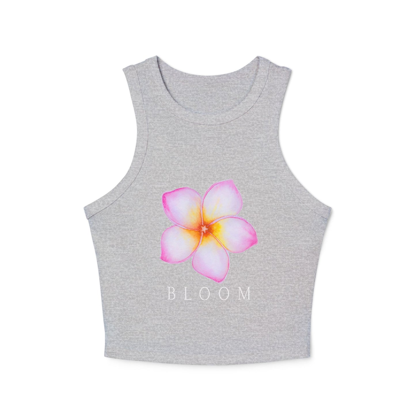 Bloom Floral Women's Racer Tank Top, Summer Fashion, Casual Wear, Gift for Her, Beach Style, Floral Graphic Tee